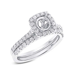 0.63ct 14k White Gold Diamond Semi-mount Ring 2-pc