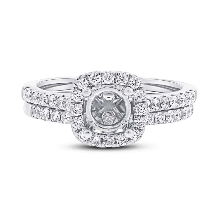 0.63ct 14k White Gold Diamond Semi-mount Ring 2-pc