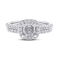 0.63ct 14k White Gold Diamond Semi-mount Ring 2-pc