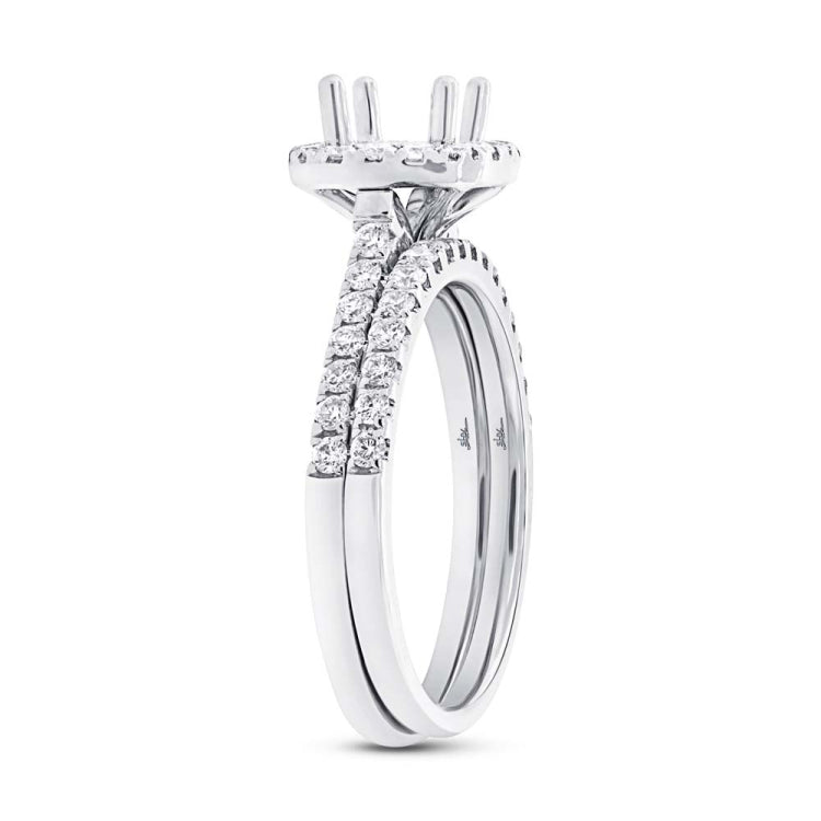 0.63ct 14k White Gold Diamond Semi-mount Ring 2-pc