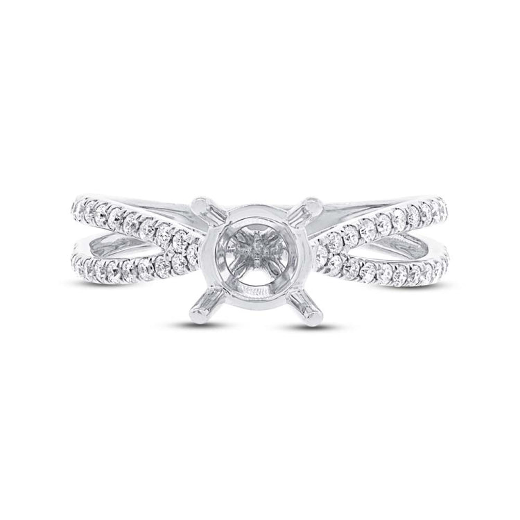 0.33ct 14k White Gold Diamond Semi-mount Ring
