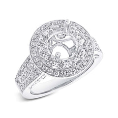 1.14ct 18k White Gold Diamond Semi-mount Ring Size 6.5