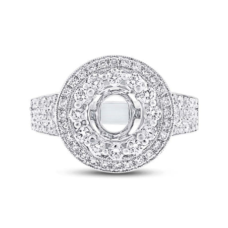 1.14ct 18k White Gold Diamond Semi-mount Ring Size 6.5