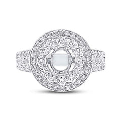 1.14ct 18k White Gold Diamond Semi-mount Ring Size 6.5