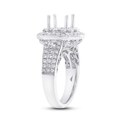 1.14ct 18k White Gold Diamond Semi-mount Ring Size 6.5
