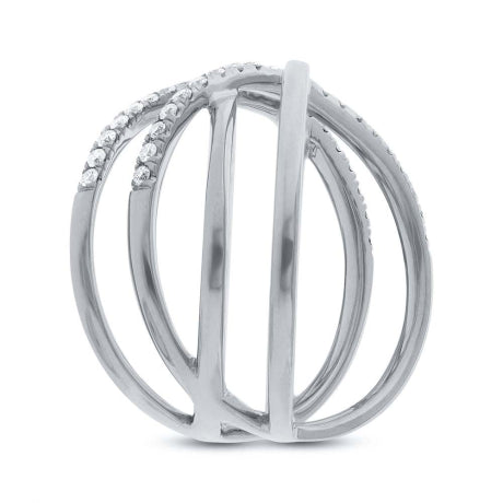 0.34ct 14k White Gold Diamond Bridge Ring Size 8.25