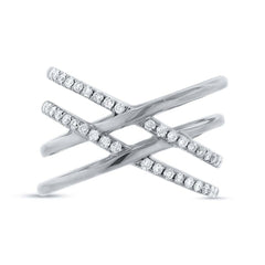 0.34ct 14k White Gold Diamond Bridge Ring Size 4.5
