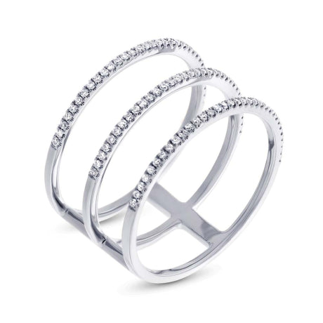 0.28ct 14k White Gold Diamond Lady's Ring Size 8.5