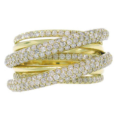 1.75ct 14k Yellow Gold Diamond Bridge Ring Size 6