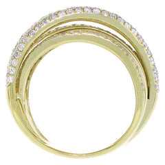 1.75ct 14k Yellow Gold Diamond Bridge Ring Size 6