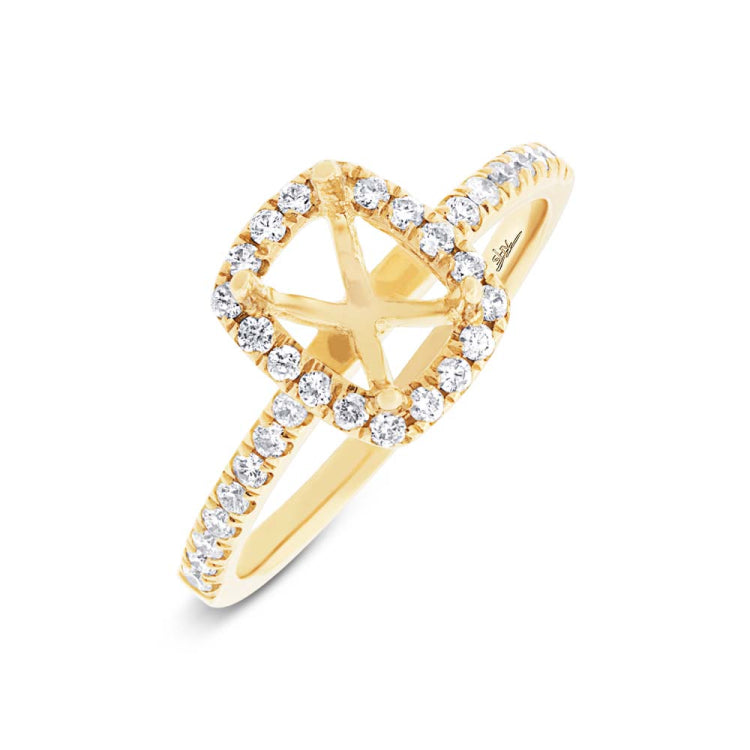 0.35ct 14k Yellow Gold Diamond Semi-mount Ring