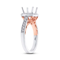 0.36ct 14k Two-tone Rose Gold Diamond Semi-mount Ring for 1.50ct Center