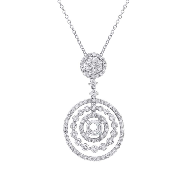 2.27ct 18k White Gold Diamond Semi-mount Pendant