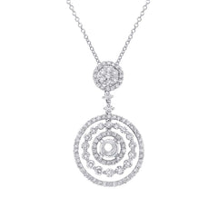 2.27ct 18k White Gold Diamond Semi-mount Pendant