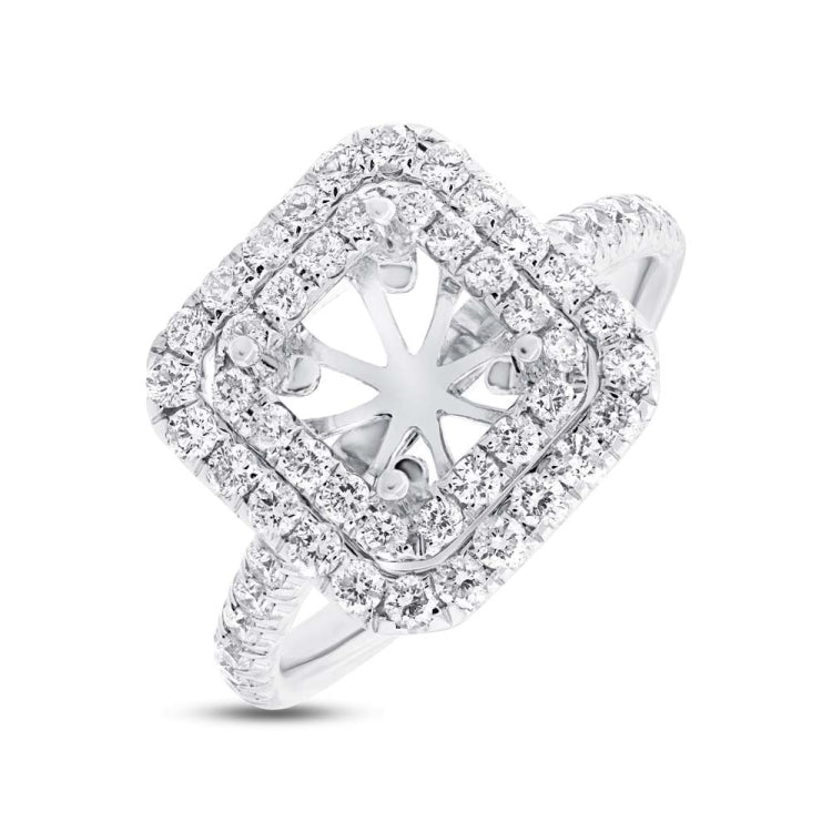 0.87ct 14k White Gold Diamond Semi-mount Ring