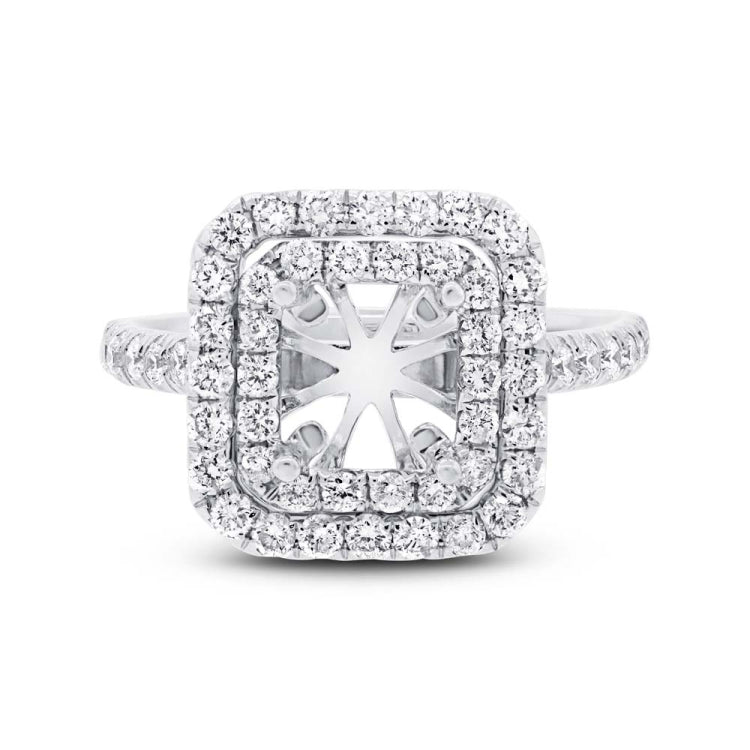 0.87ct 14k White Gold Diamond Semi-mount Ring