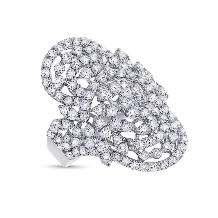 3.64ct 18k White Gold Diamond Lady's Ring Size 8