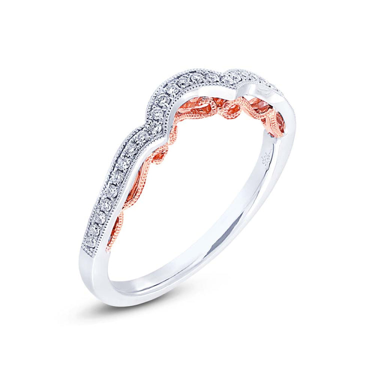 0.12ct 14k Two-tone Rose Gold Diamond Shadow Band