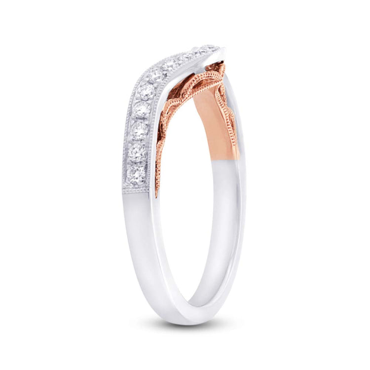 0.25ct 14k Two-tone Rose Gold Diamond Shadow Band