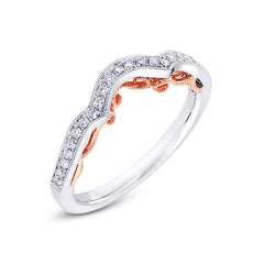 0.17ct 14k Two-tone Rose Gold Diamond Shadow Band