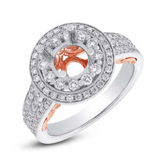 0.78ct 14k Two-tone Rose Gold Diamond Semi-mount Ring