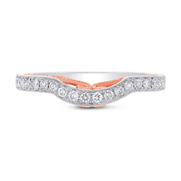 0.25ct 14k Two-tone Rose Gold Diamond Shadow Band