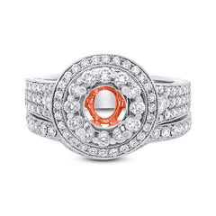 1.03ct 14k Two-tone Rose Gold Diamond Semi-mount Ring 2-pc