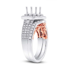 1.03ct 14k Two-tone Rose Gold Diamond Semi-mount Ring 2-pc