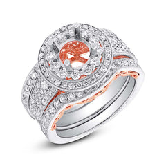 1.28ct 14k Two-tone Rose Gold Diamond Semi-mount Ring 3-pc