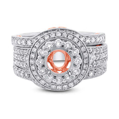 1.28ct 14k Two-tone Rose Gold Diamond Semi-mount Ring 3-pc