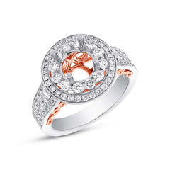 0.91ct 14k Two-tone Rose Gold Diamond Semi-mount Ring