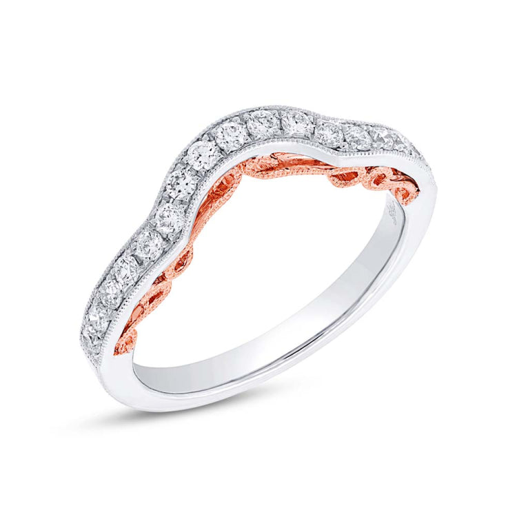 0.31ct 14k Two-tone Rose Gold Diamond Shadow Band