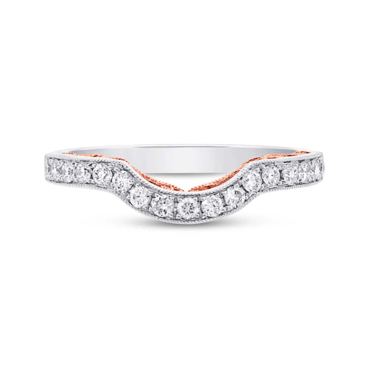 0.31ct 14k Two-tone Rose Gold Diamond Shadow Band