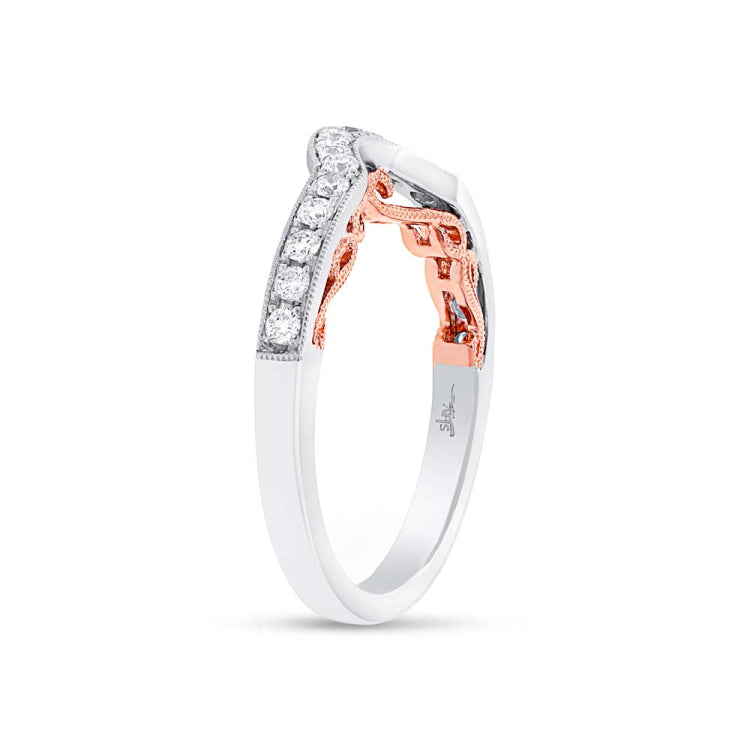 0.31ct 14k Two-tone Rose Gold Diamond Shadow Band