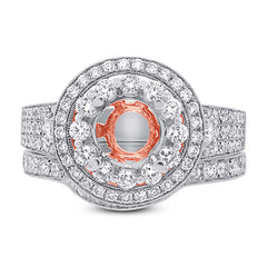 1.22ct 14k Two-tone Rose Gold Diamond Semi-mount Ring 2-pc