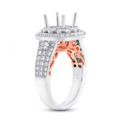 1.14ct 14k Two-tone Rose Gold Diamond Semi-mount Ring