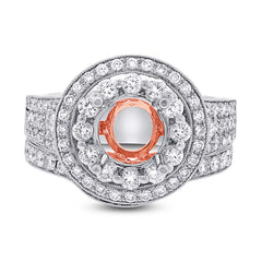 1.47ct 14k Two-tone Rose Gold Diamond Semi-mount Ring 2-pc