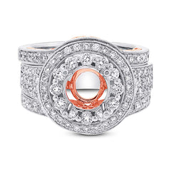 1.80ct 14k Two-tone Rose Gold Diamond Semi-mount Ring 3-pc