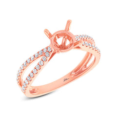 0.33ct 14k Rose Gold Diamond Semi-mount Ring