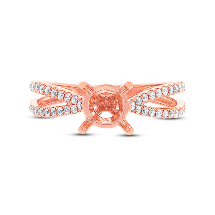 0.33ct 14k Rose Gold Diamond Semi-mount Ring