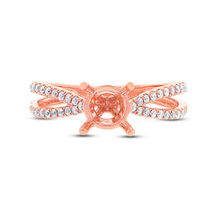0.33ct 14k Rose Gold Diamond Semi-mount Ring