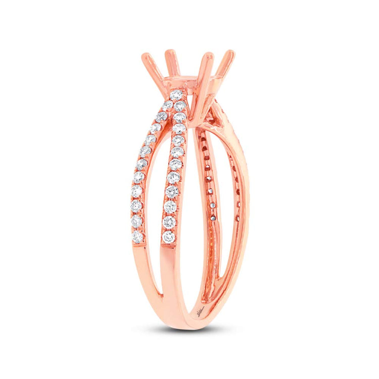 0.33ct 14k Rose Gold Diamond Semi-mount Ring