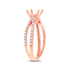 0.33ct 14k Rose Gold Diamond Semi-mount Ring