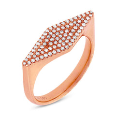 0.25ct 14k Rose Gold Diamond Pave Lady's Ring Size 5.5