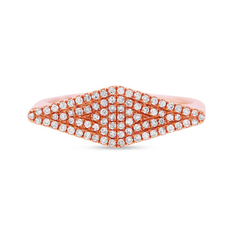 0.25ct 14k Rose Gold Diamond Pave Lady's Ring Size 5.5