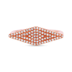 0.25ct 14k Rose Gold Diamond Pave Lady's Ring Size 5.5