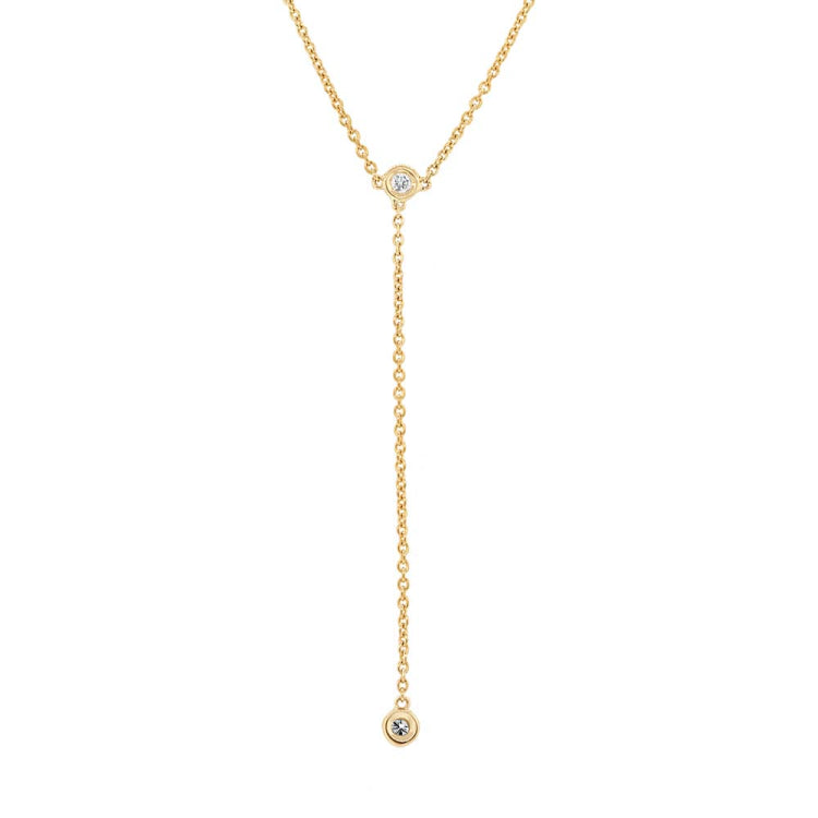 0.06ct 14k Yellow Gold Diamond Necklace