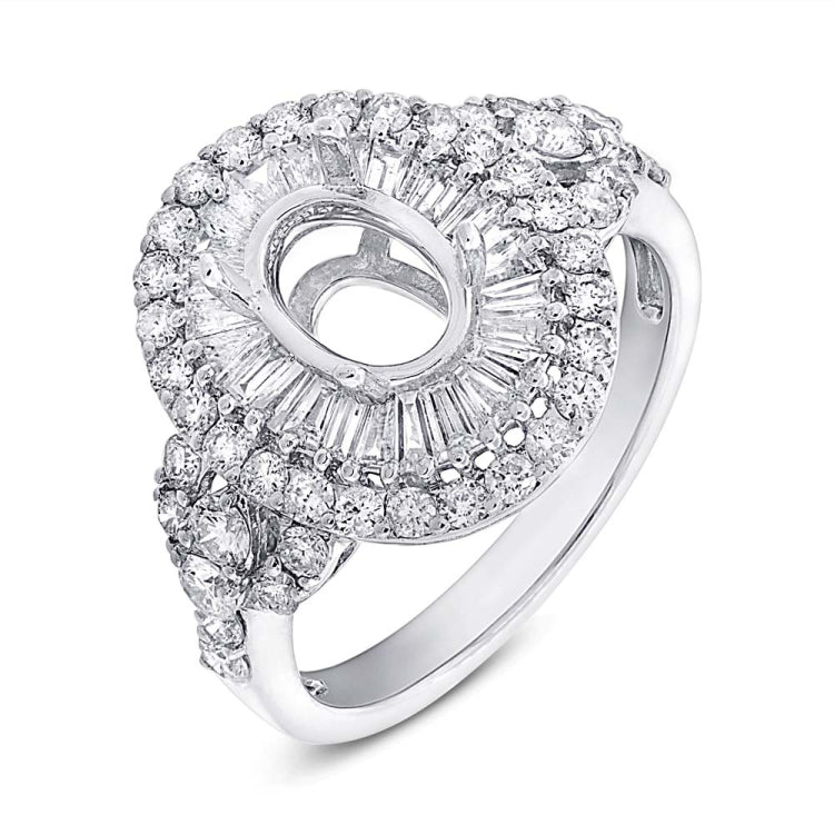 1.35ct 18k White Gold Diamond Semi-mount Ring