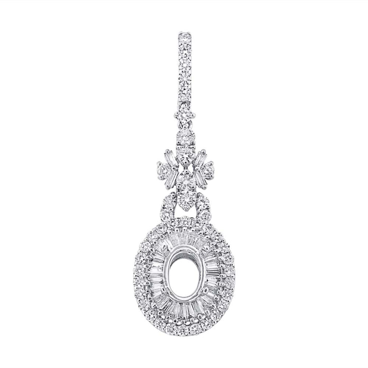 1.41ct 18k White Gold Diamond Semi-mount Pendant