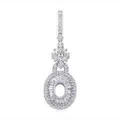 1.41ct 18k White Gold Diamond Semi-mount Pendant
